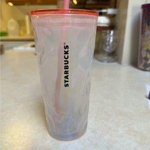 Starbucks 2022 mottled milky luster iridescent wavy glass cup tumbler